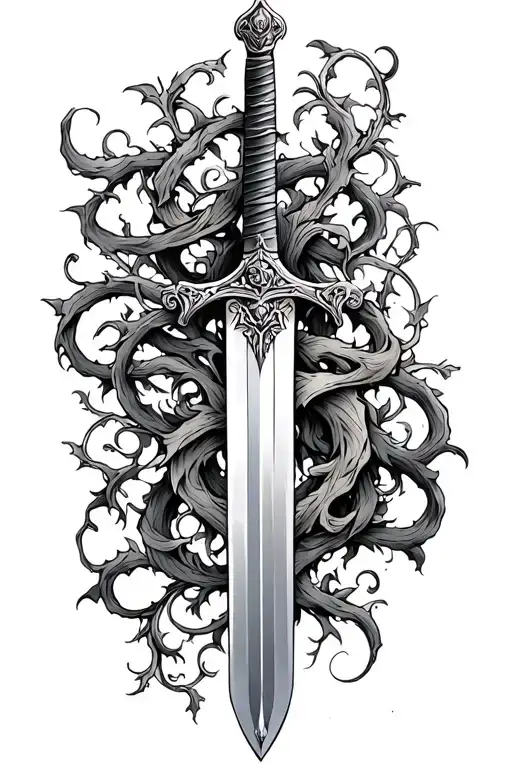 Vines And Sword Intertwined