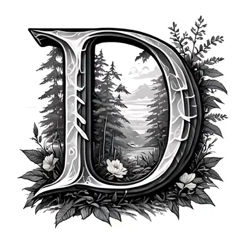 Alphabet D But Hidden In Nature Scene