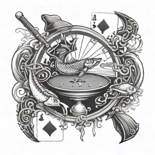 Poker And Fishing Scene