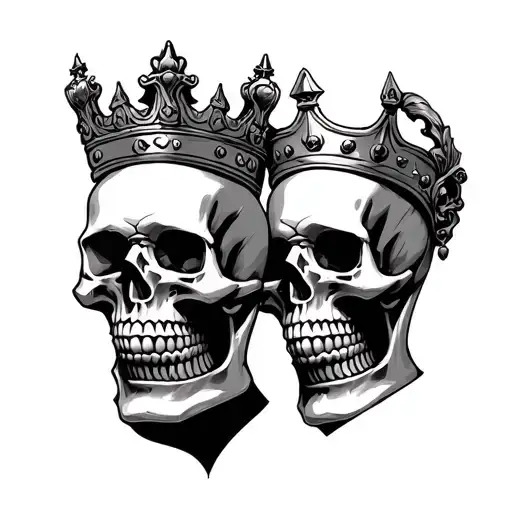Skull King And Queen Chess Piece