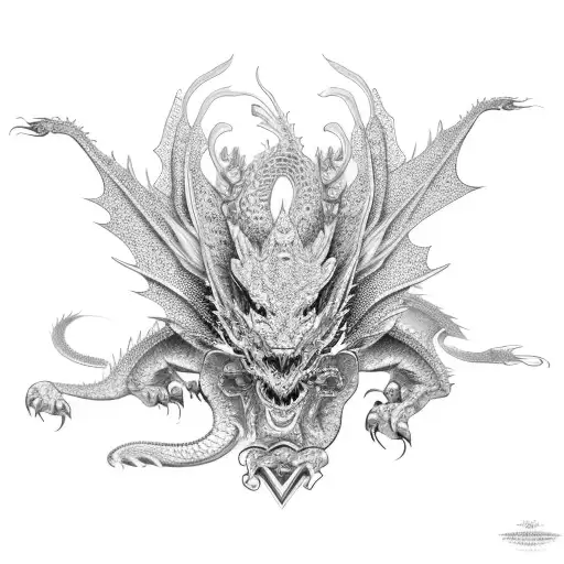 Lace And Jewels With Dragon Wrapped Around