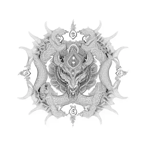 Jewels And Lace Mandala With Dragon Wrapped Around