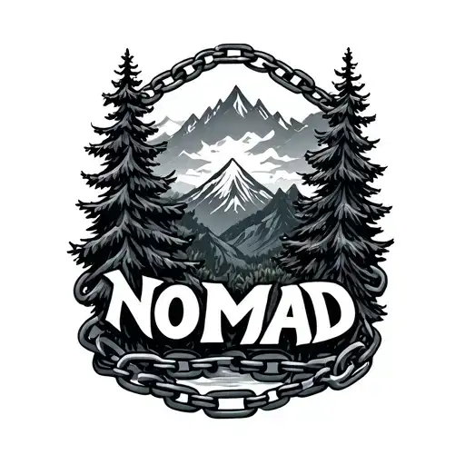 Word Nomad Incorporate Chains And Pine Trees