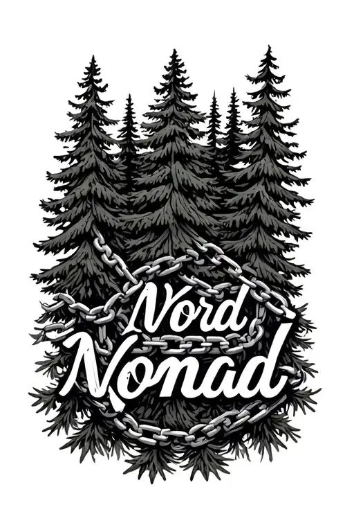 Word Nomad Incorporate Chains And Pine Trees