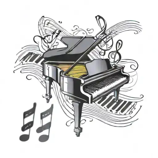 Piano Keys And Music Symbols