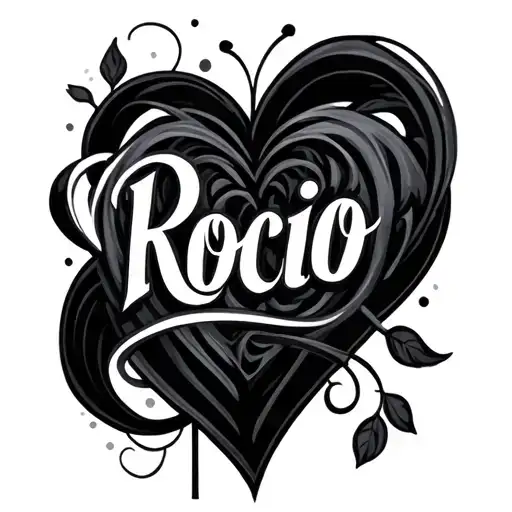 The Name Rocio Surrounded By A Design Love