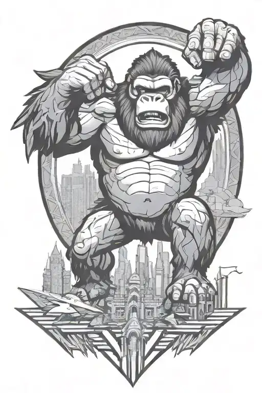 Scary King Kong Geo Pattern Incorporating Elements