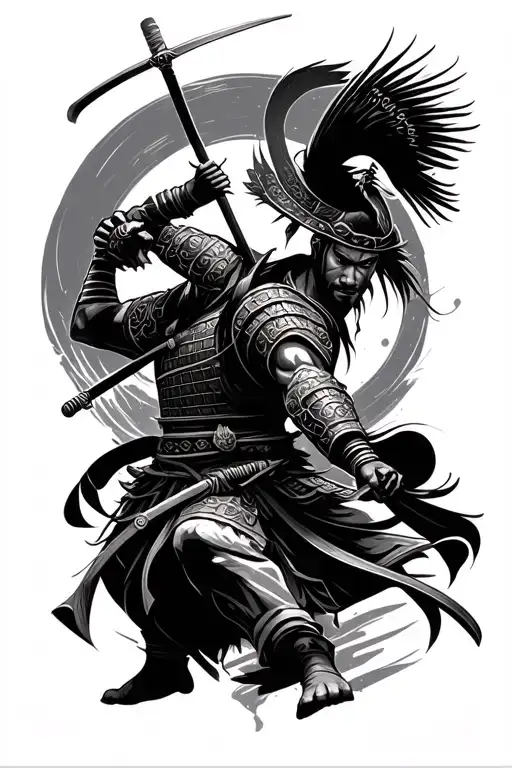 Samurai Warrior Battling
