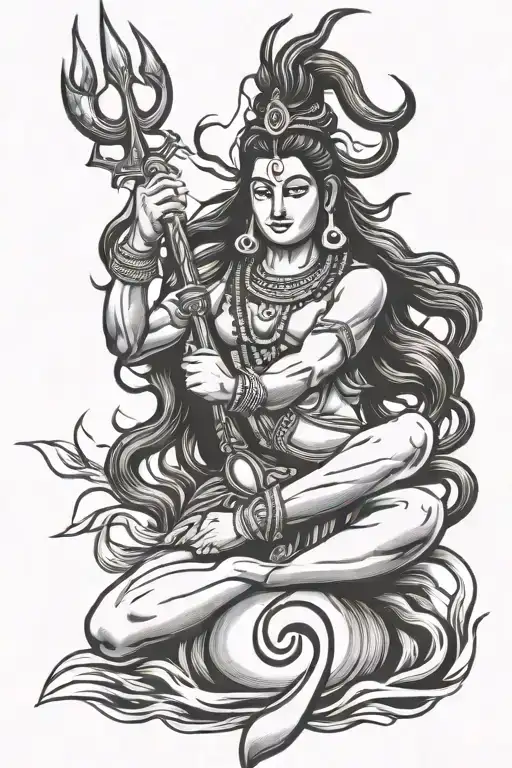 Lord Shiva Trident With Infinity Symbol Intertwined