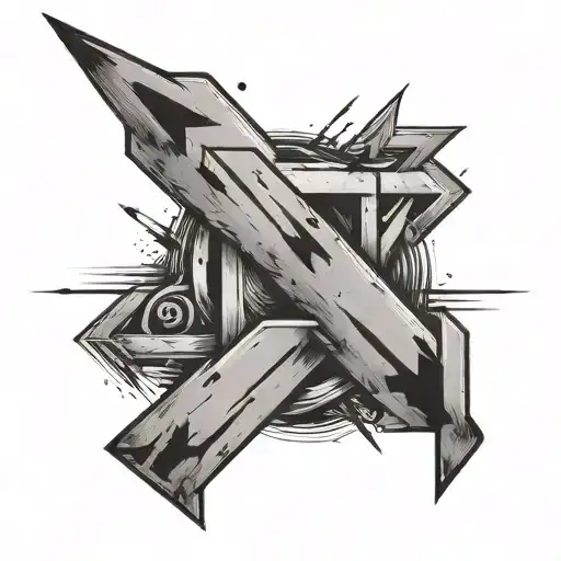 Arrow Facing Downwards With A Number 2 On The Left Side And A Number 4 On The Right Side