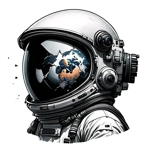 Astronaut With A Broken Helmet