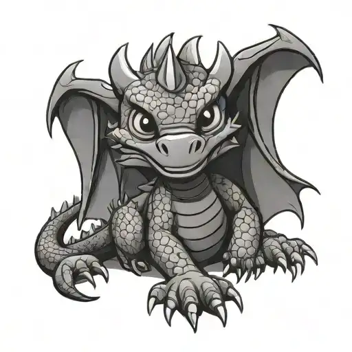 Drogon From Game Of Thrones But Cartoon And Cute