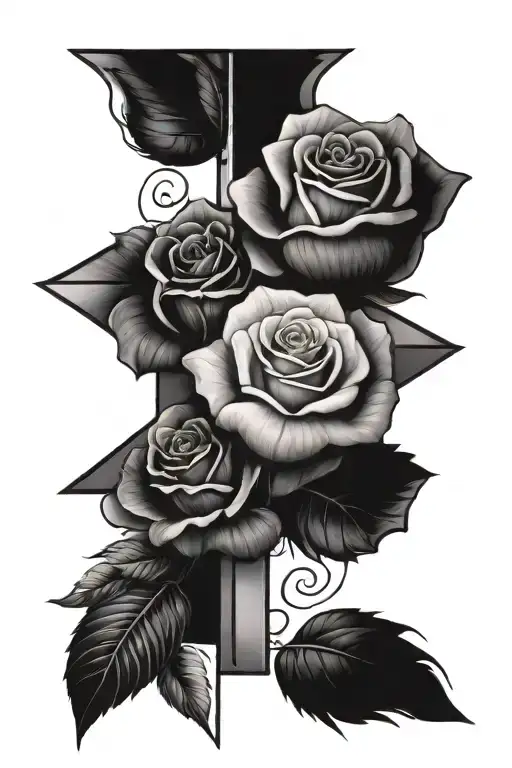 Cross With Rose And Date