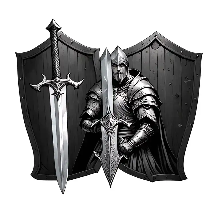 Paladin With Sword And Shield