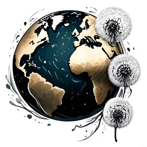 Earth Globe And Dandylion