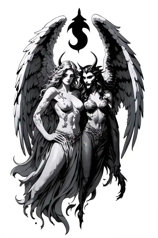 Angel And Demon Protecting