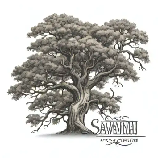Savannah Tree With The Name Savannah As The Trunk