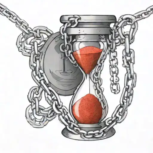 Chains Wrapped Around Hourglass With Red Sand