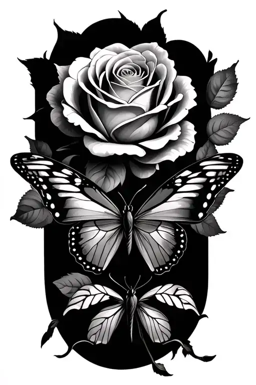 Rose And Butterfly