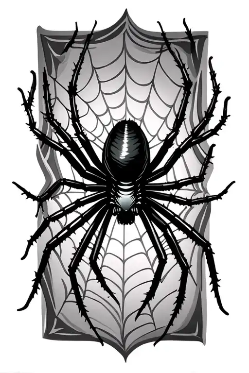Black Widow Spider With Web