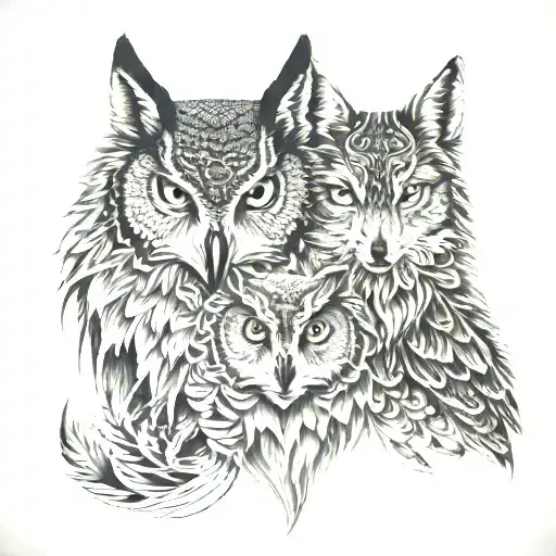 Owl And Wolf