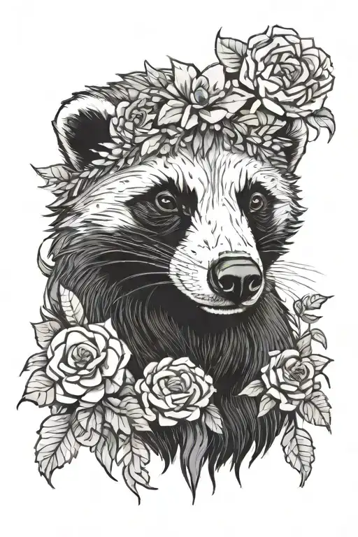 Honey Badger Wearing A Flower Crown