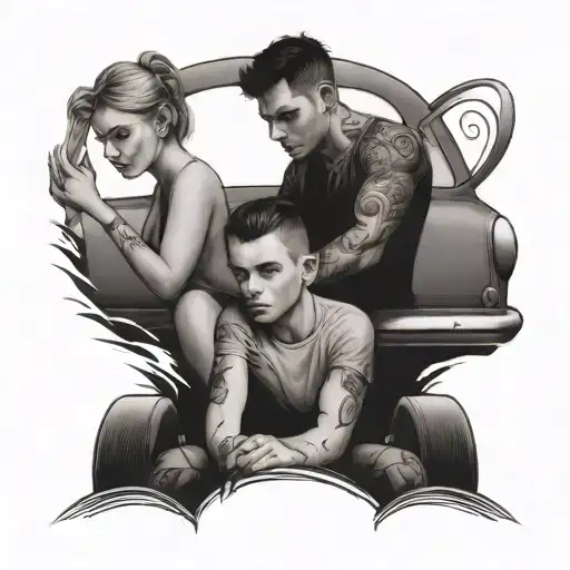 Swift Car With Boy And A Girl Posing Together