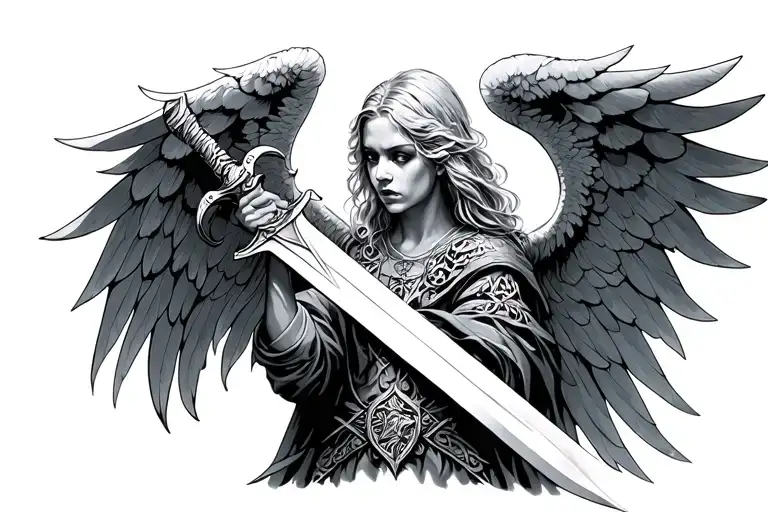 Bad Angel Holding A Sword