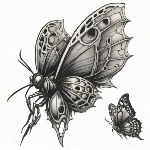 Spider Destroy Butterfly Wings