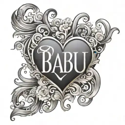 Heart With Word Babu
