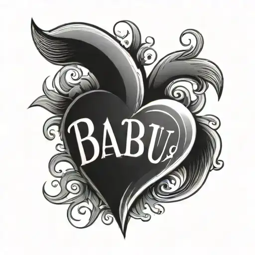 Heart With Word Babu Simple