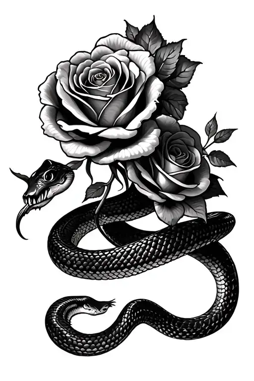 Snake And Roses