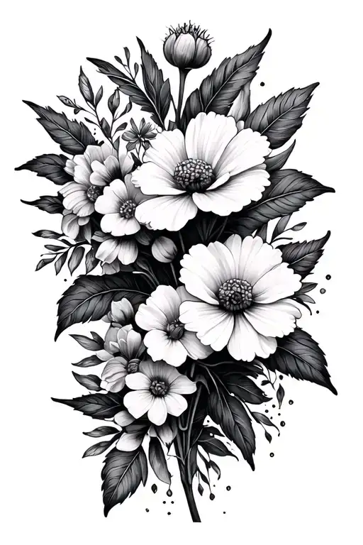 Create A Half Sleeve Tattoo Combining January And Decembers Birth Flowers