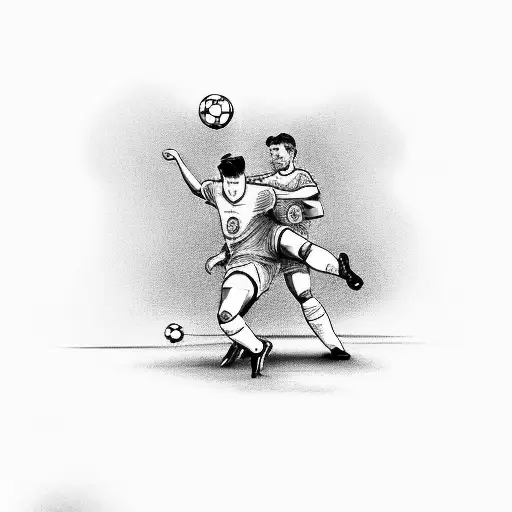 An Angel Pushes A Soccer Player From Behind While He Is Trying To Get The Ball