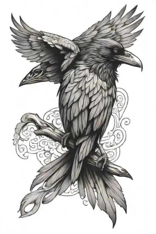 The Raven Clasps Its Wings Around The Hand