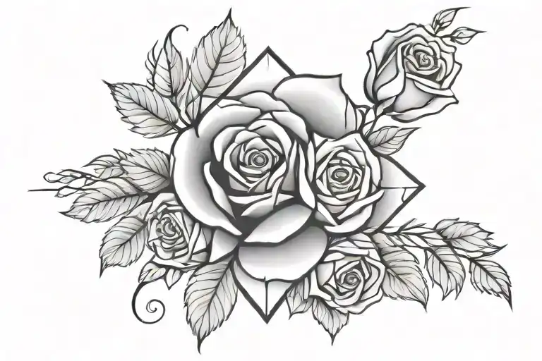 Diamond And Roses Blooming