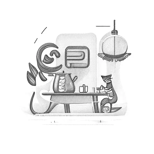 A Travel Agent Serving Coffee To A Cat On A Tropical Beach