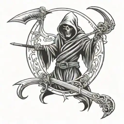 Grim Reaper Holding A Scythe