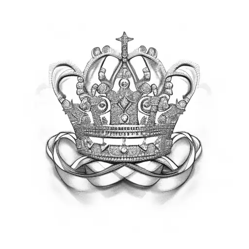 A Queen's Crown With Two Significant Dates Intertwined