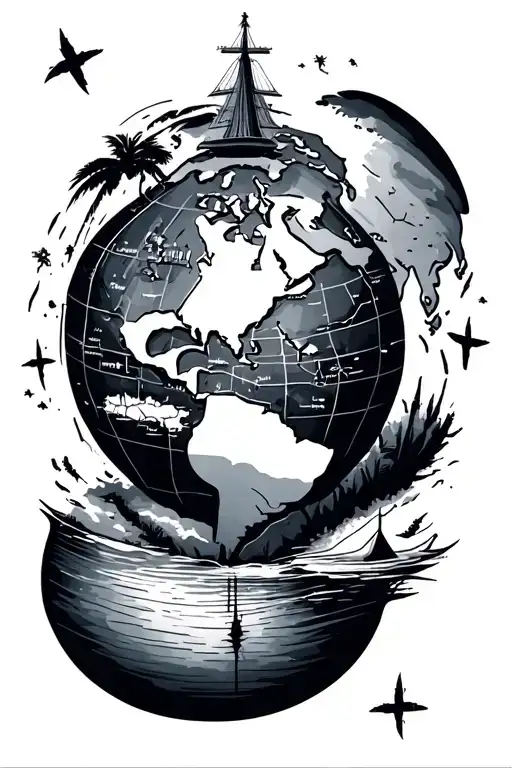 World Travel Destinations Marked