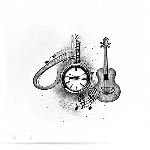 Music Notes And Clock