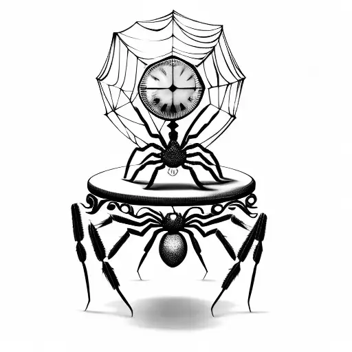 A Spider Web Wrapped Around An Hourglass