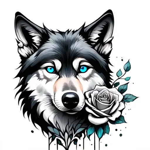 Autism Rose And A Wolf Blue Eyes