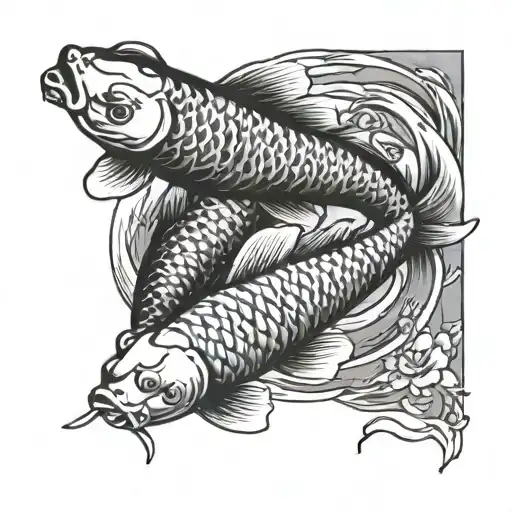 3 Koi Fish Swimming Gracefully