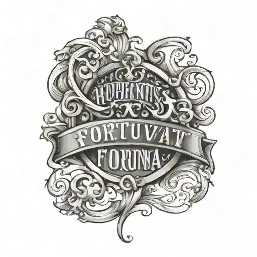 Audentis Fortuna Adiuvat Lettering