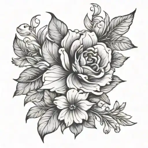 Pencil Drawn Floral Logo