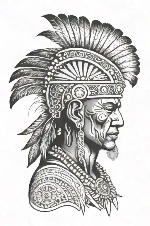 Bald Taino Indian Man Profile