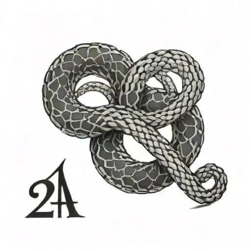Very Simple Roman Numeral 24 With Snake Wrapped Under