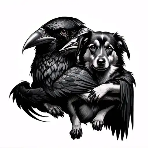 Raven Holding Dog Callars