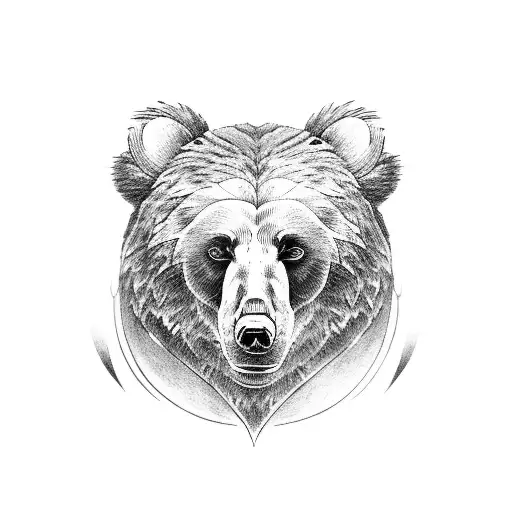 Bear's Face With Angel Wings Underneath